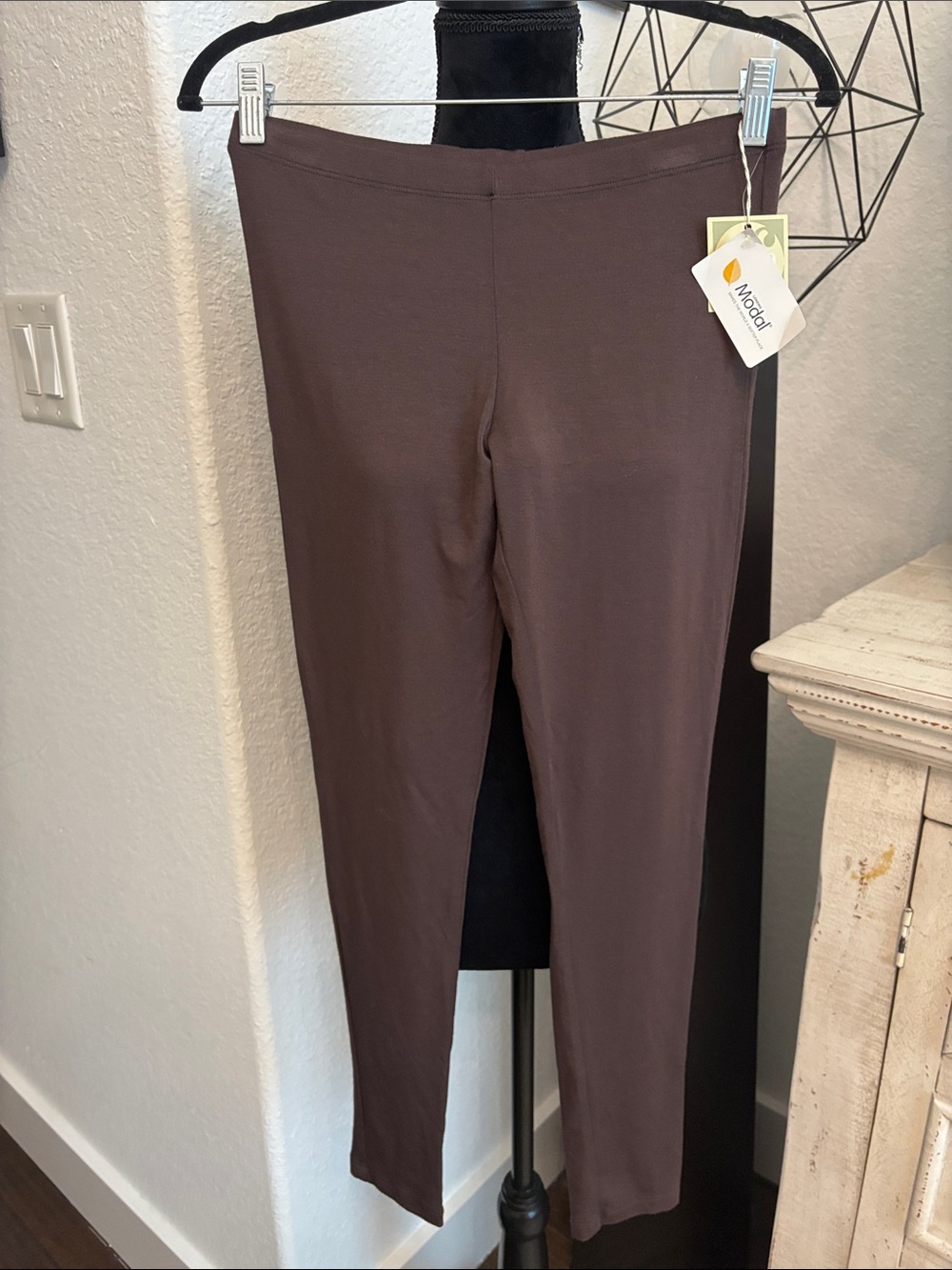 Modal Brown Stretch Pull-On Leggings